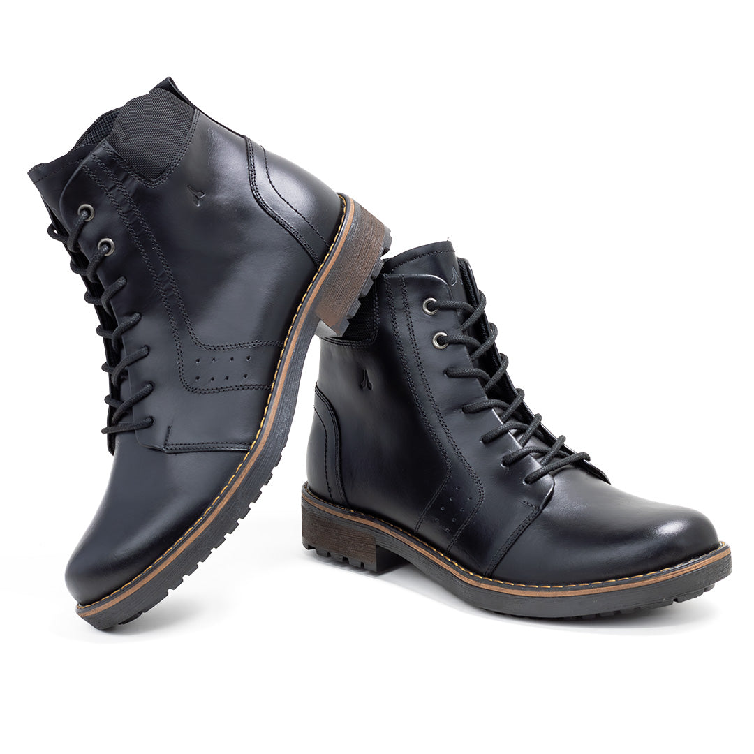 Sky Walk Botas Cuero Hombres 663106BROOCKYN NEGRO