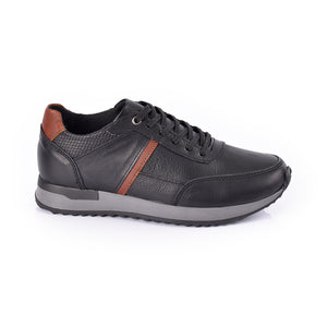 Sky Walk Tenis Casuales de cuero Para Hombre 66311160NEGRO