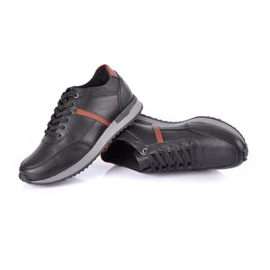 Sky Walk Tenis Casuales de cuero Para Hombre 66311160NEGRO