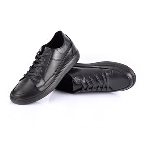 Sky Walk Tenis Casual de Cuero Caballero 66311178NEGRO