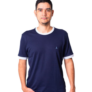Camiseta regular fit manga corta de hombre 7731140100D4AZUL