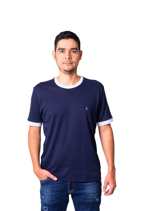 Camiseta regular fit manga corta de hombre 7731140100D4AZUL