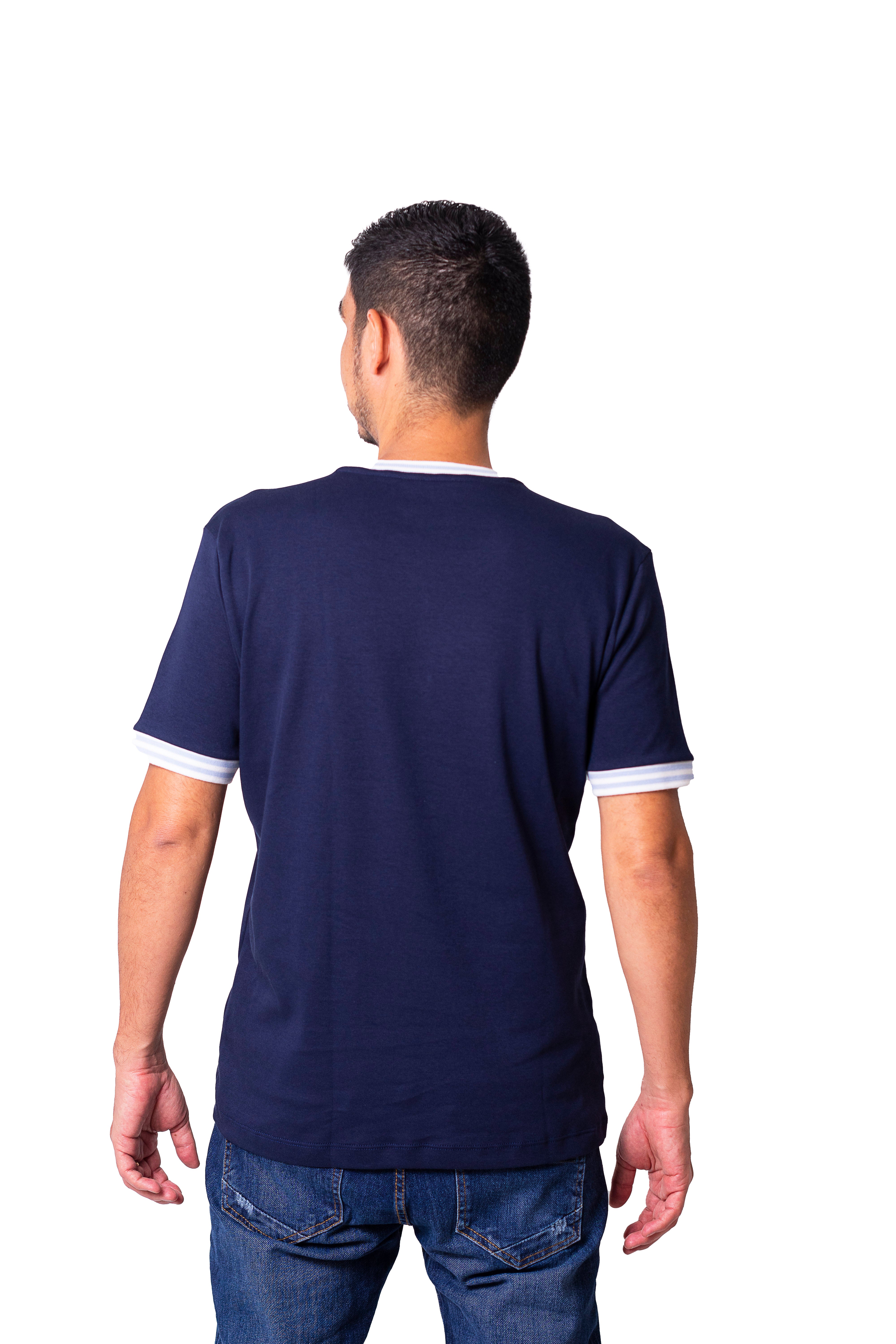 Camiseta regular fit manga corta de hombre 7731140100D4AZUL