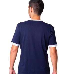 Camiseta regular fit manga corta de hombre 7731140100D4AZUL