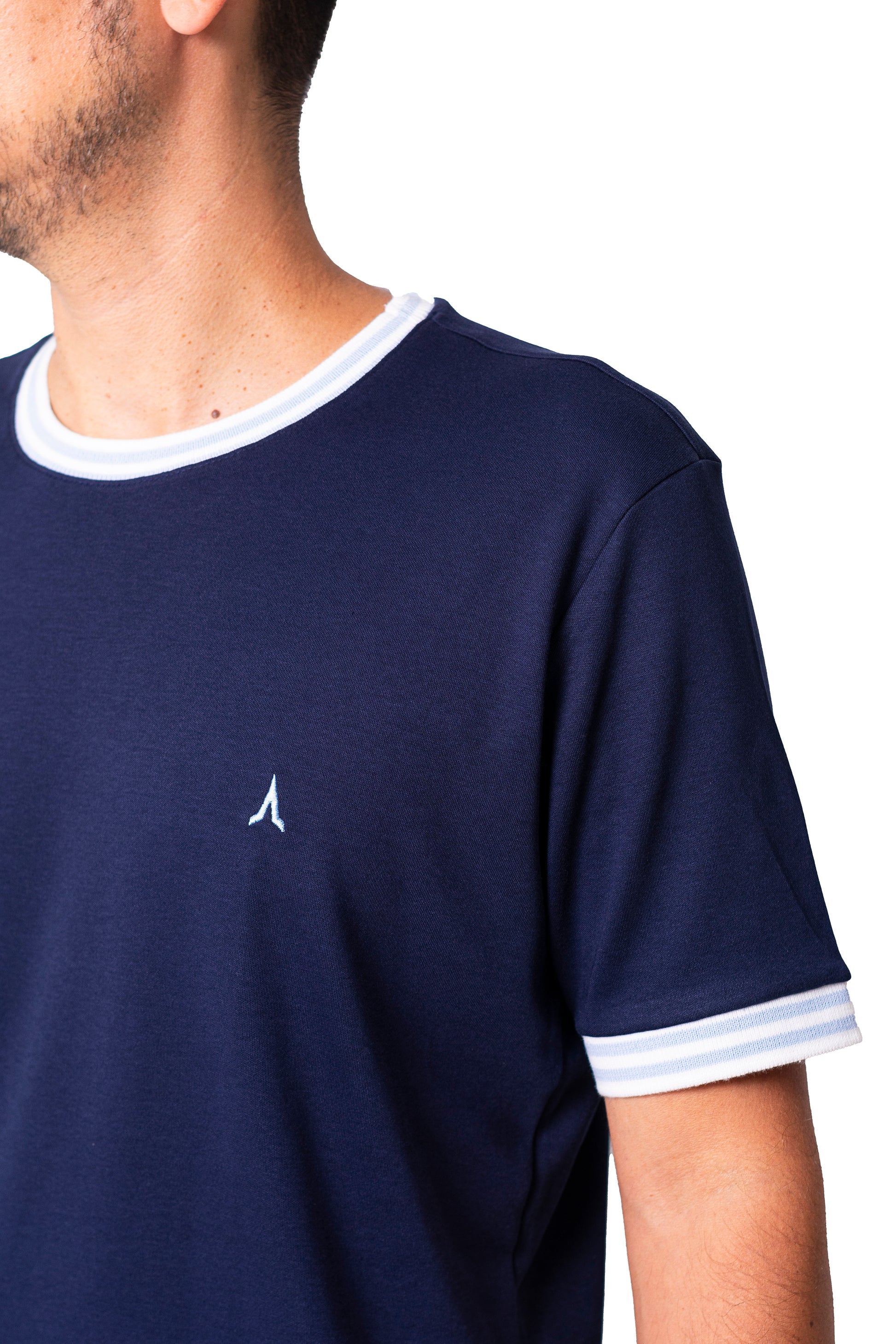 Camiseta regular fit manga corta de hombre 7731140100D4AZUL