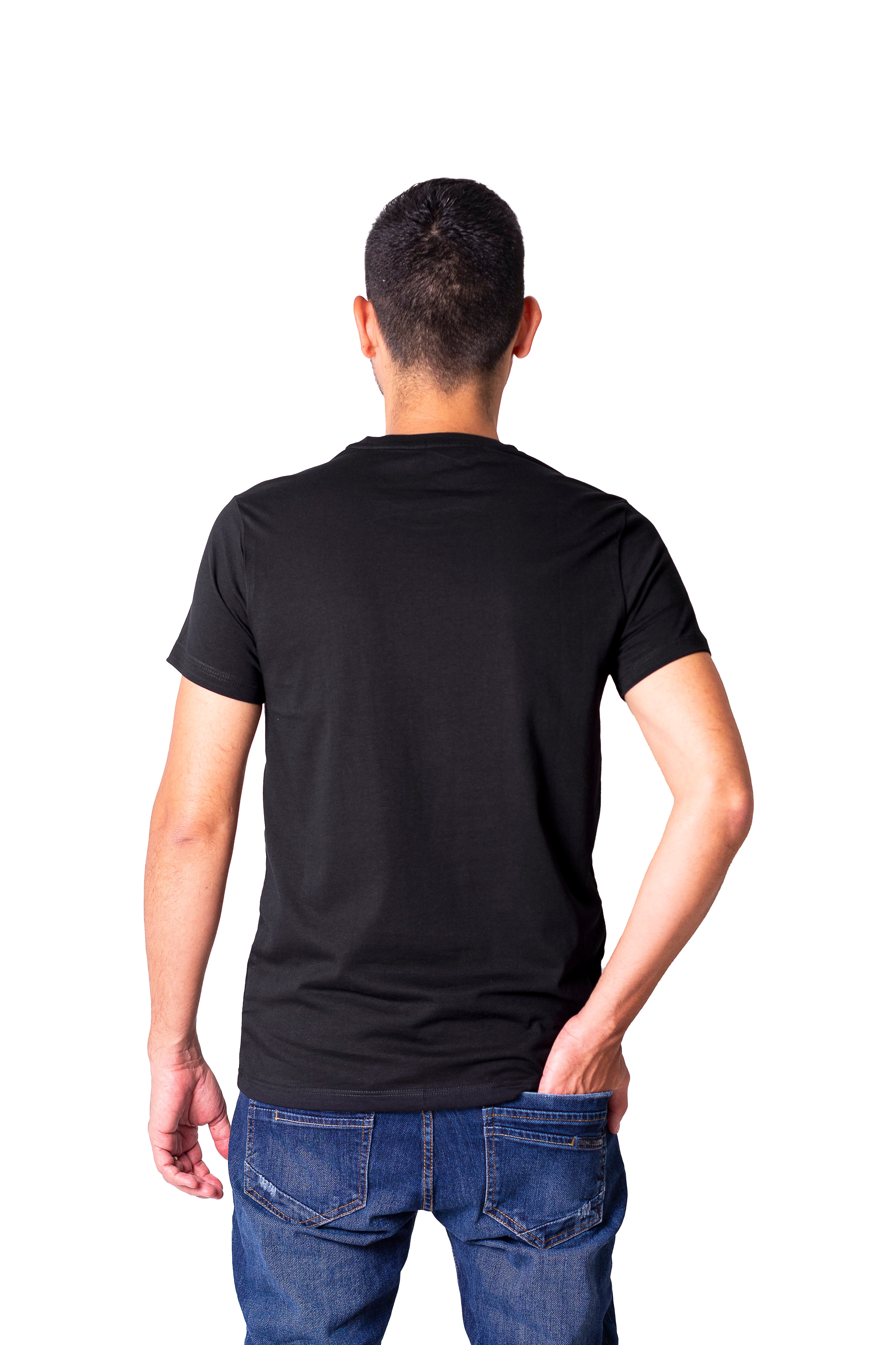 Camiseta regular fit manga corta de hombre 773C107230201NEGRO