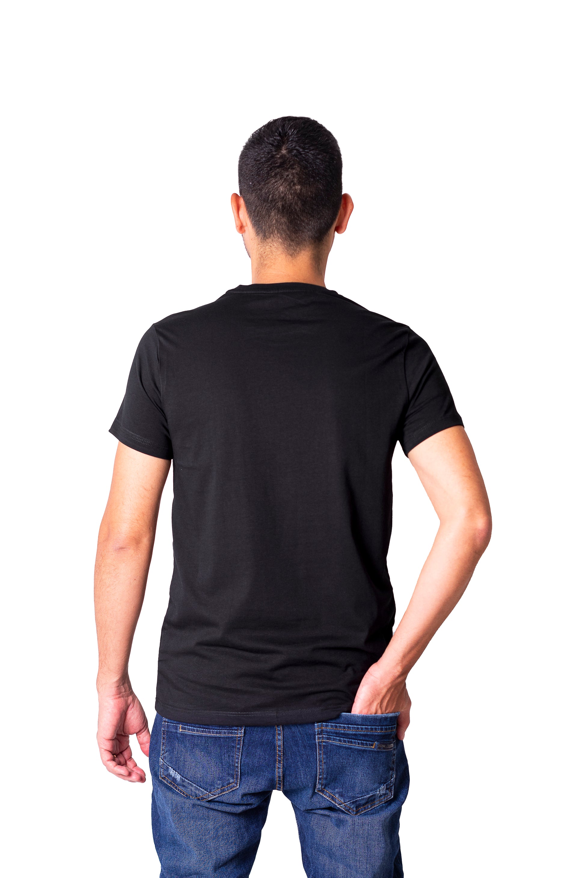 Camiseta regular fit manga corta de hombre 773C107230201NEGRO