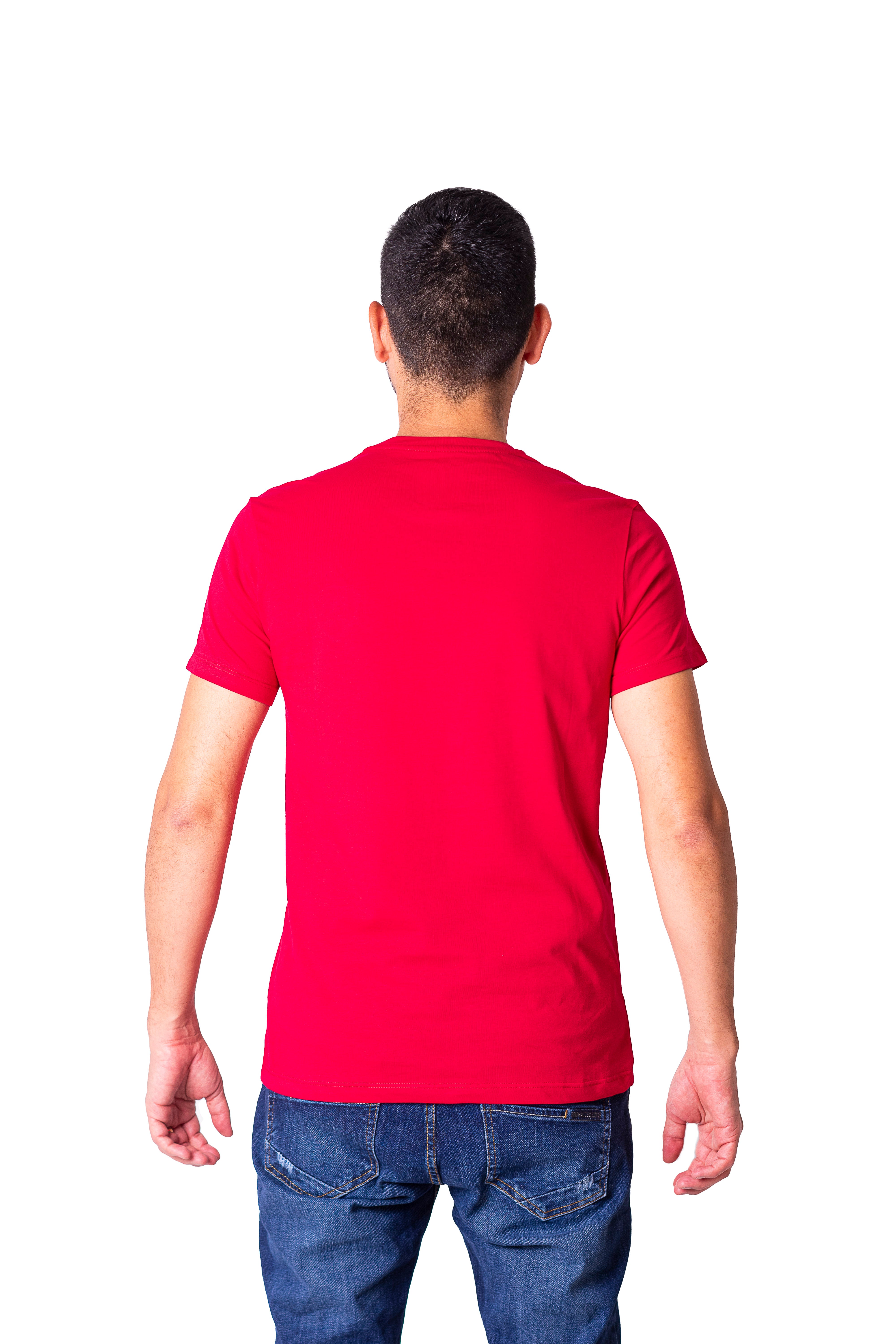 Camiseta regular fit manga corta de hombre 773C107230283ROJO