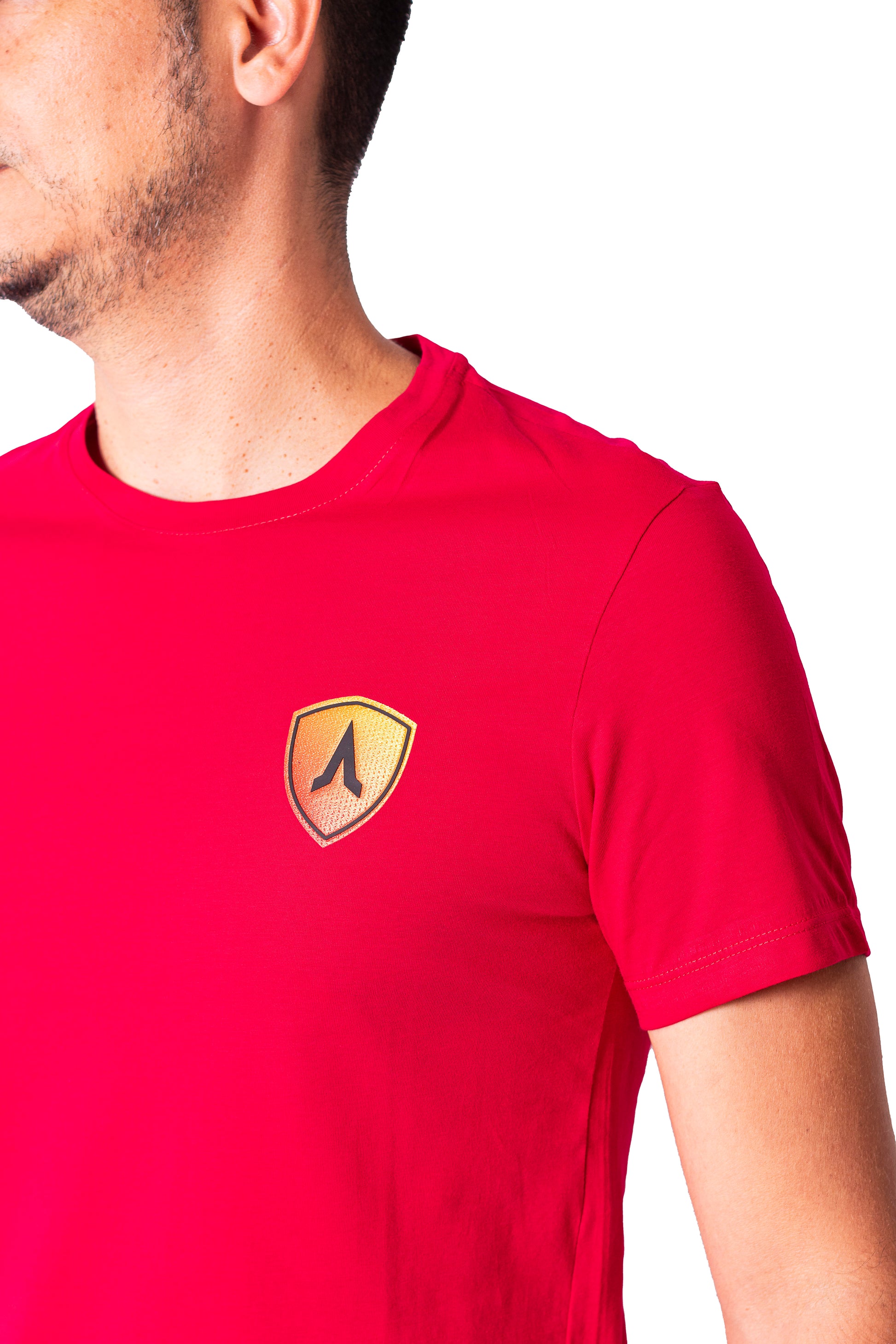 Camiseta regular fit manga corta de hombre 773C107230283ROJO