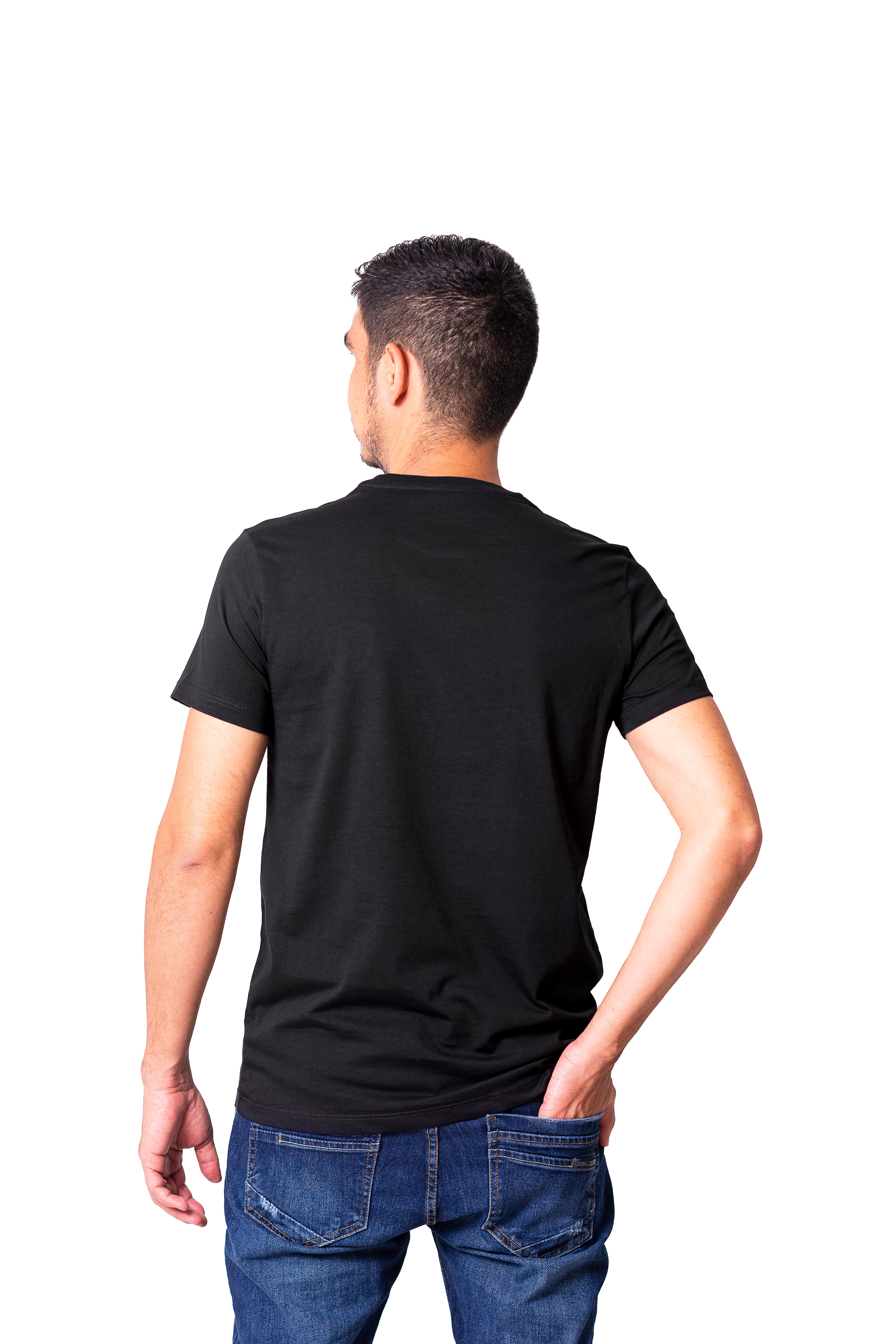 Camiseta regular fit manga corta de hombre 773C107230283NEGRO